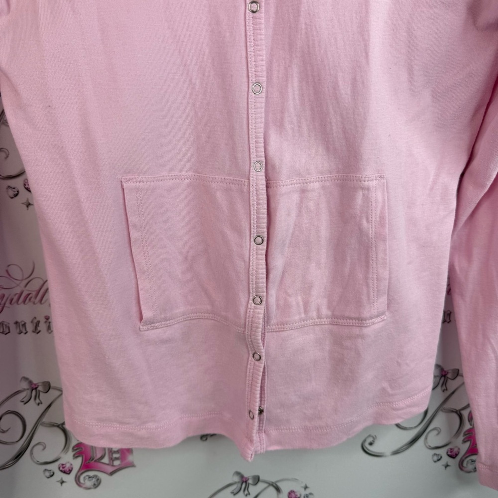 La SENZA long sleeve bubblegum pink Light Pink Snap-Front Cardigan Sweater - Picture 4 of 10